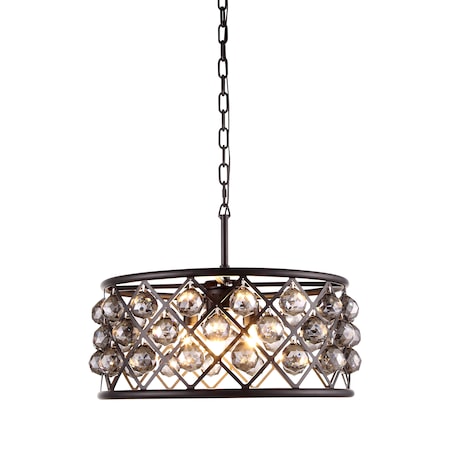 1214 Madison Collection Pendant Lamp D:20In H:9In Lt:5 Mocha Brown Fin